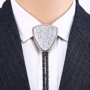 White Stone Bolo Tie